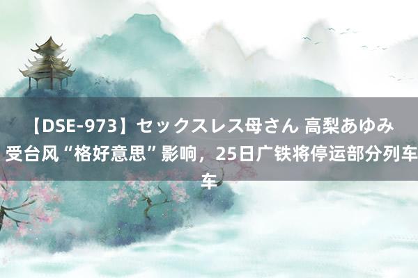 【DSE-973】セックスレス母さん 高梨あゆみ 受台风“格好意思”影响，25日广铁将停运部分列车
