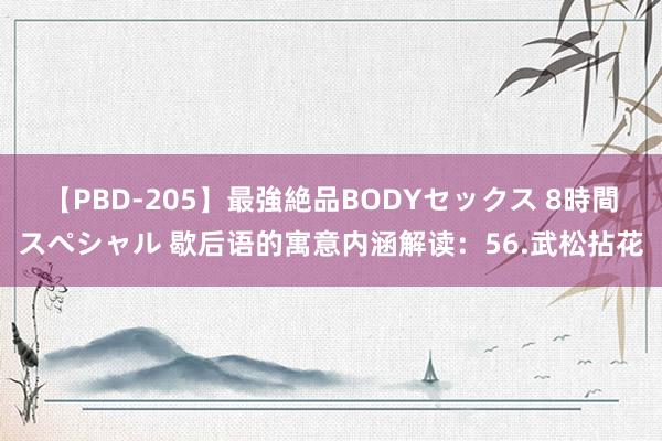 【PBD-205】最強絶品BODYセックス 8時間スペシャル 歇后语的寓意内涵解读：56.武松拈花