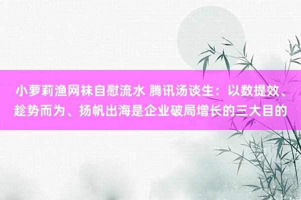 小萝莉渔网袜自慰流水 腾讯汤谈生：以数提效、趁势而为、扬帆出海是企业破局增长的三大目的